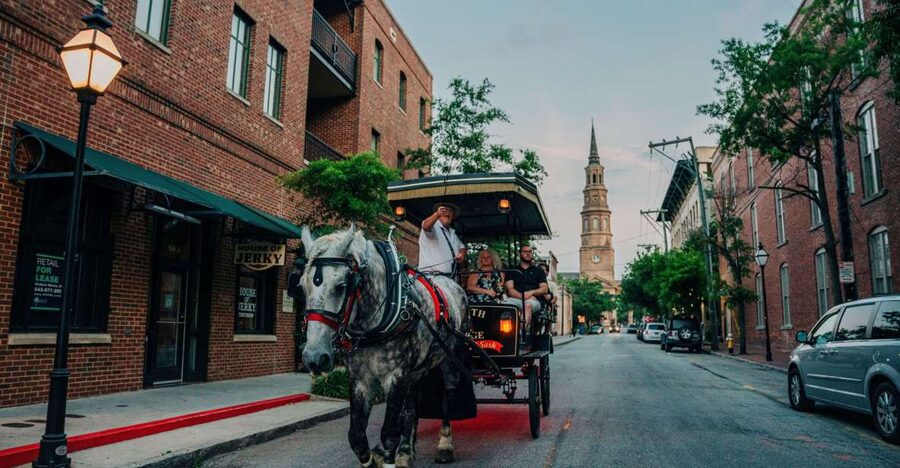 Charleston: Haunted Carriage Evening Tour - City Market and the living city around it