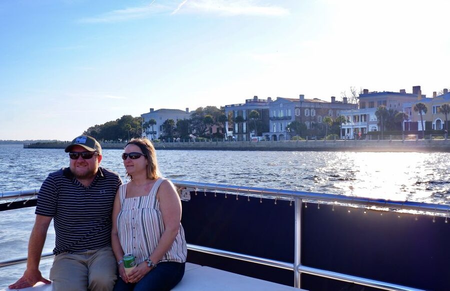 Charleston: Haunted History Harbor Cruise - The opening view of Charleston after dark
