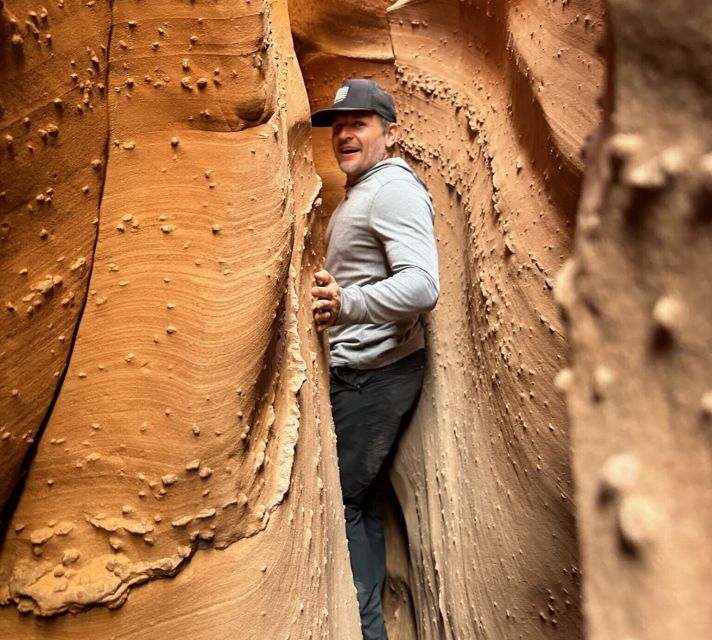 From Escalante: Dry Fork, Peekaboo & Spooky Slot Canyon Tour - Spooky Slot Canyon, where width becomes the issue