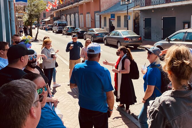 New Orleans Happy Hour Ghost Walking Tour Pub Crawl - Toulouse Bar and the coffin overhead
