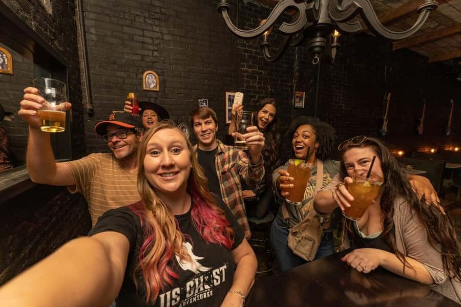 Salem: Boos and Brews Haunted Pub Crawl - Meeting at East India Square with a lantern