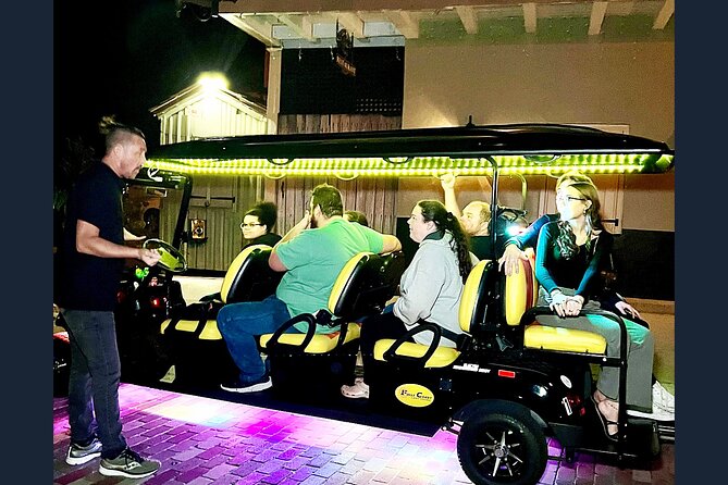 St. Augustine Ghost Tour on Premium Golf Cart with PiCk Up - Mission Nombre de Dios changes after dark