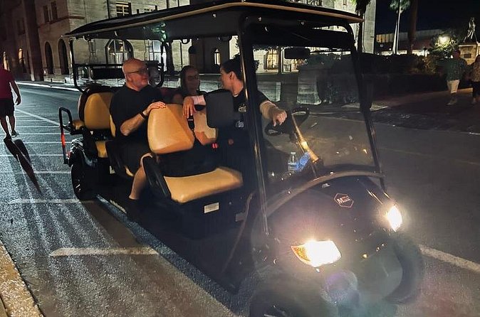 St. Augustine Haunted Ghost Tour by Electric Cart Shadow Ride - Riding through St. Augustine after dark
