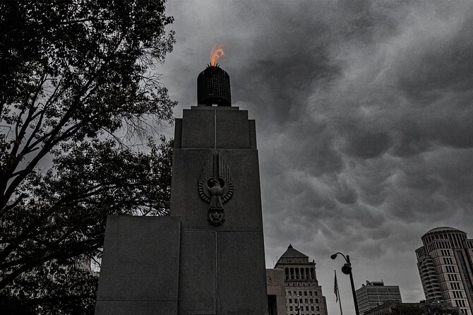 St Louis Ghost Tours: Sinister Sins & Shadows Ghost Tour - Washington Square Park adds statues and uneasy legends
