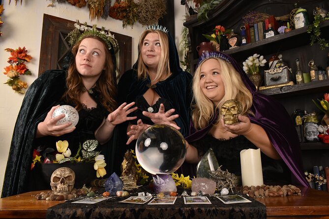 Witch Costume Photo Shoot - Witch Cottage theatrical set - Posing on the exclusive Witch Cottage set