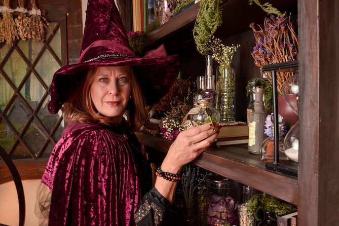 Witch Costume Photo Shoot - Witch Cottage theatrical set - Choosing a costume from more than 400 options